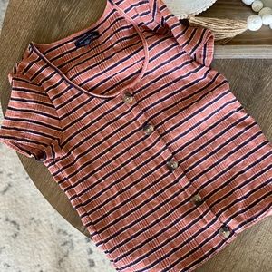 American Eagle Stripped Crop Top